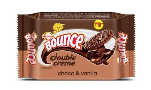 Sunfeast bounce double creme choco and vanila biscuits