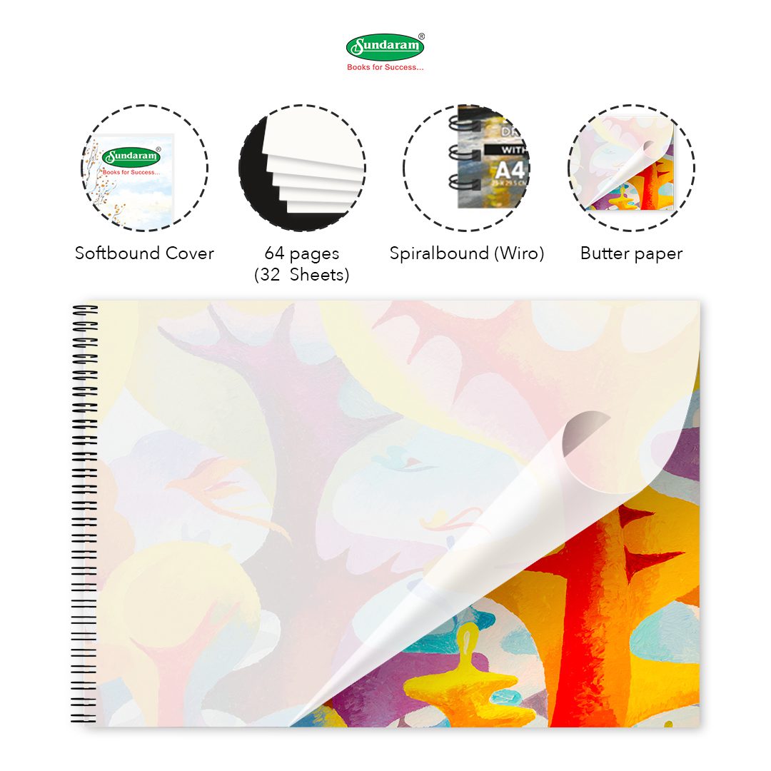 Sundaram Artist Drawing Book (Butter Paper) – A4 – 64 Pages – image 3
