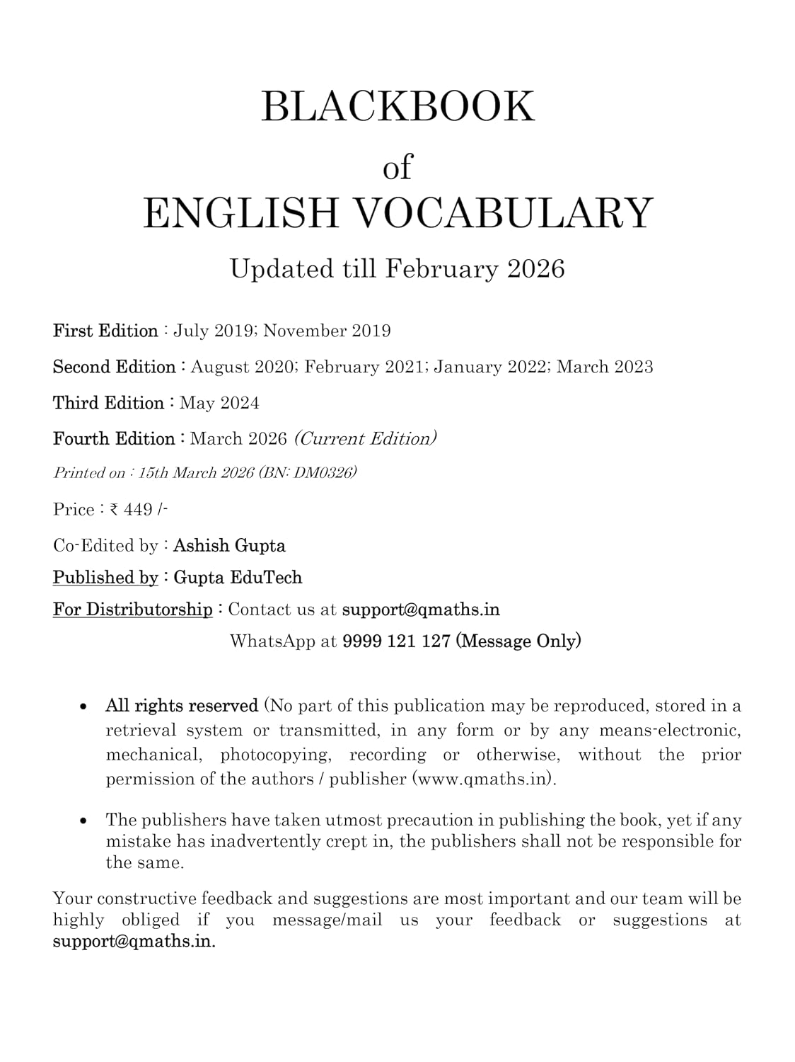  Blackbook of English vocabulary by Nikhil Gupta Edition 2026 – image 2