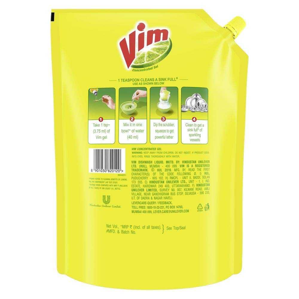 Vim Dishwashing Gel – 900 ml Refill Pouch – image 2