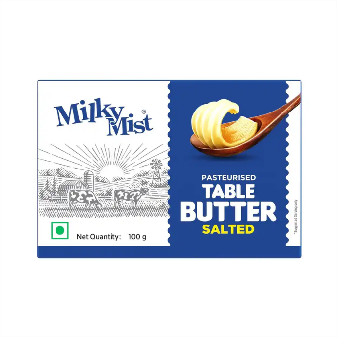 Milky Mist Table Butter Salted – 100gm – image 1